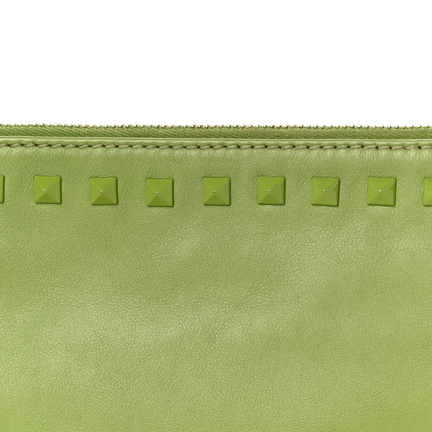 Valentino Garavani Vitello Large Rockstud Zip Wristlet Pouch Pop Apple 15 of 16