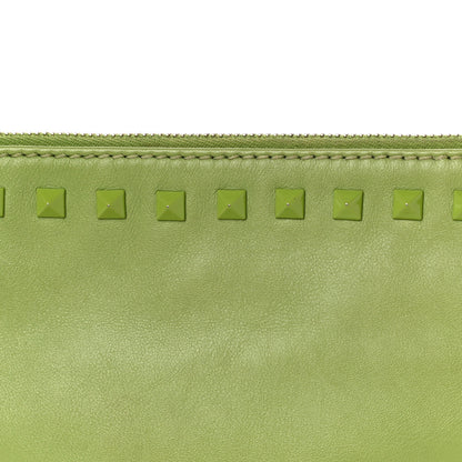 Valentino Garavani Vitello Large Rockstud Zip Wristlet Pouch Pop Apple 15 of 16