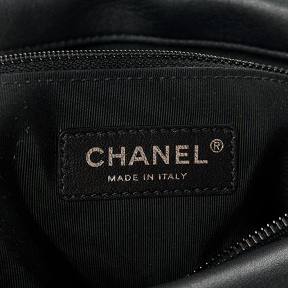 Chanel Calfskin Chain 20s Signature Hobo Black 6 of 10