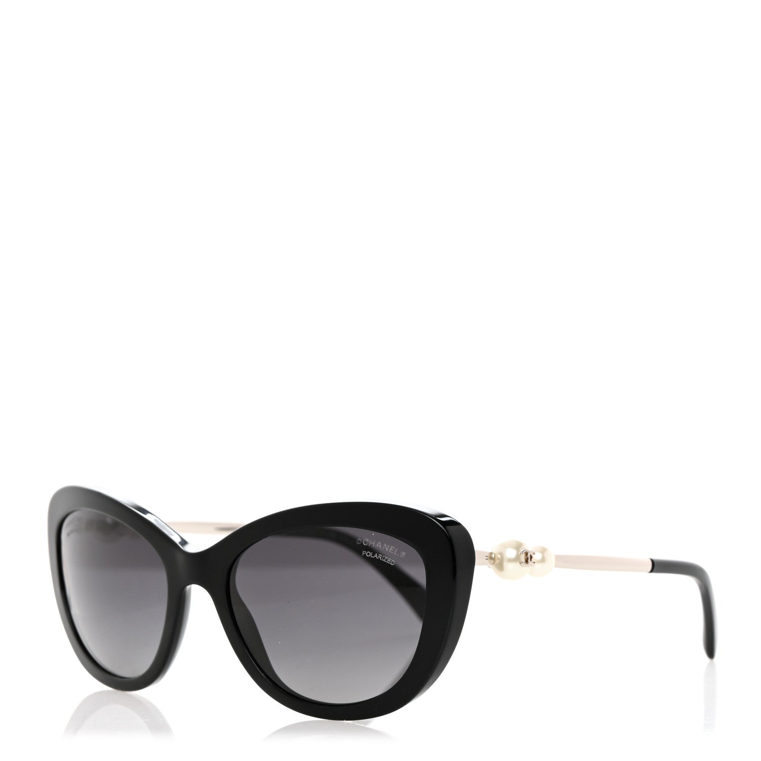 Chanel Polarized Cat Eye Pearl Sunglasses 5340-H Black 1 of 8