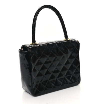 Chanel Patent Quilted Small Kelly Flap Bag Black 3 of 13