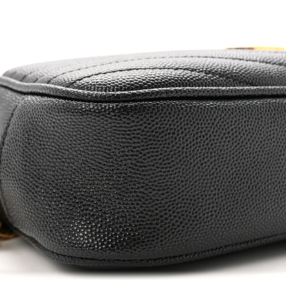 Saint Laurent Grain De Poudre Matelasse Monogram Mini Lou Camera Bag Black 8 of 9