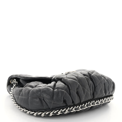 Chanel Washed Lambskin Quilted Medium Chain Around Messenger Dark Grey 4 of 14