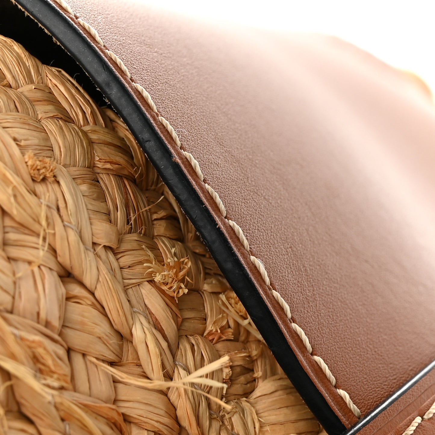 Calfskin Raffia Small Gate Crossbody Bag Natural Tan