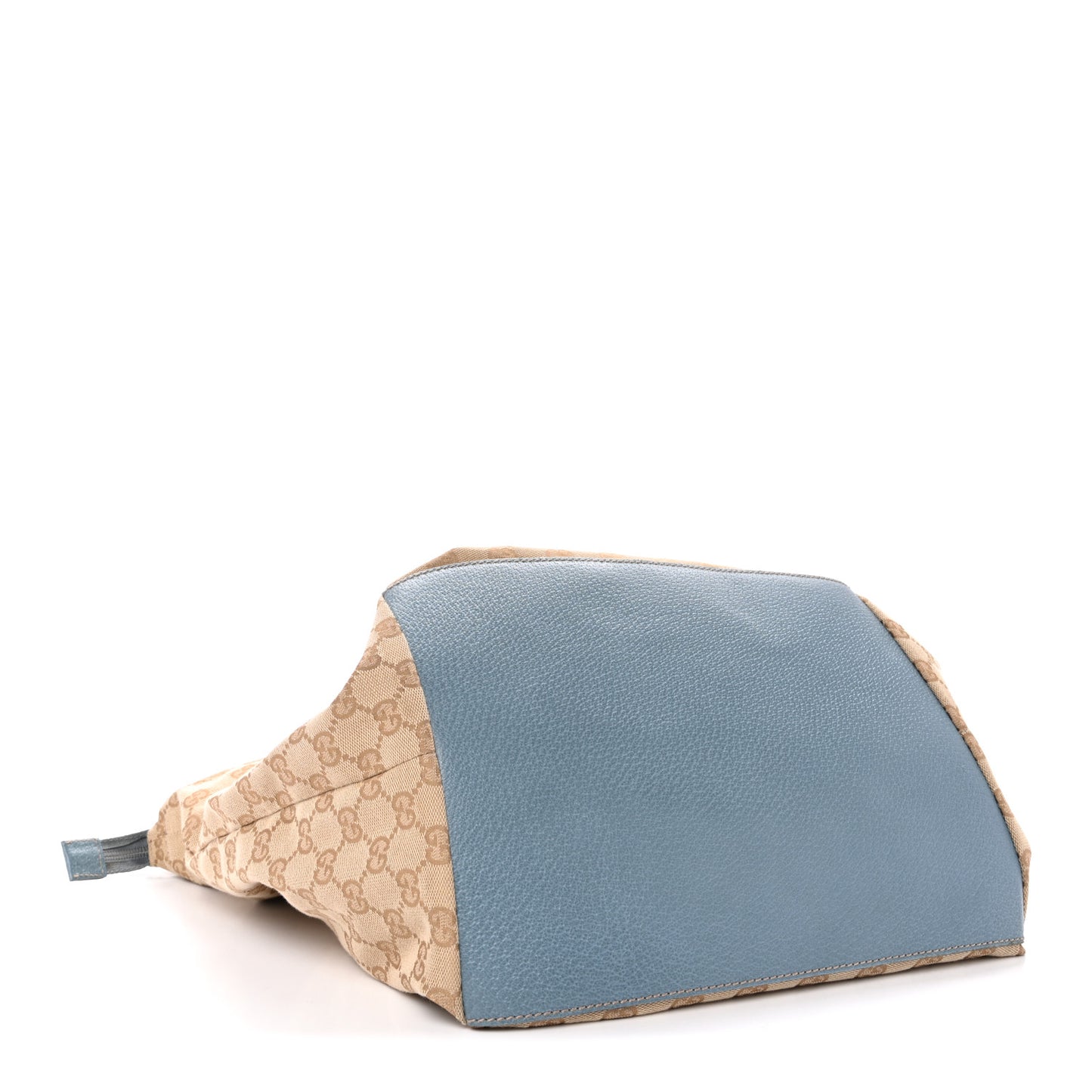 GG Monogram Large Web Handle Bucket Tote Blue