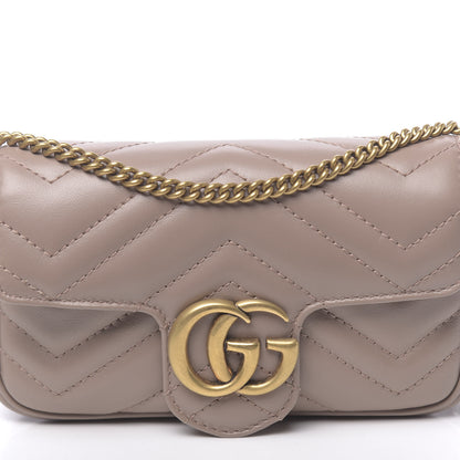 Gucci Calfskin Matelasse Super Mini GG Marmont Shoulder Bag Porcelain Rose 9 of 10