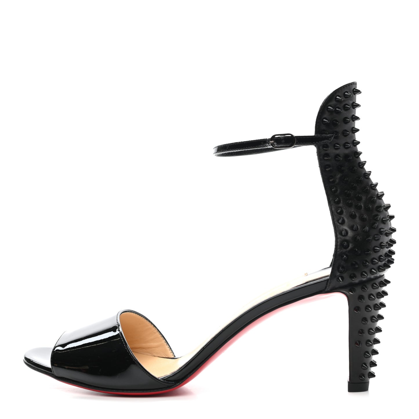 Patent Nappa Trezanita 70 Ankle Strap Sandals 37.5 Black