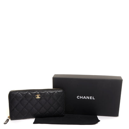 Chanel Caviar Quilted Large Gusset Zip Around Wallet Black 5 of 9