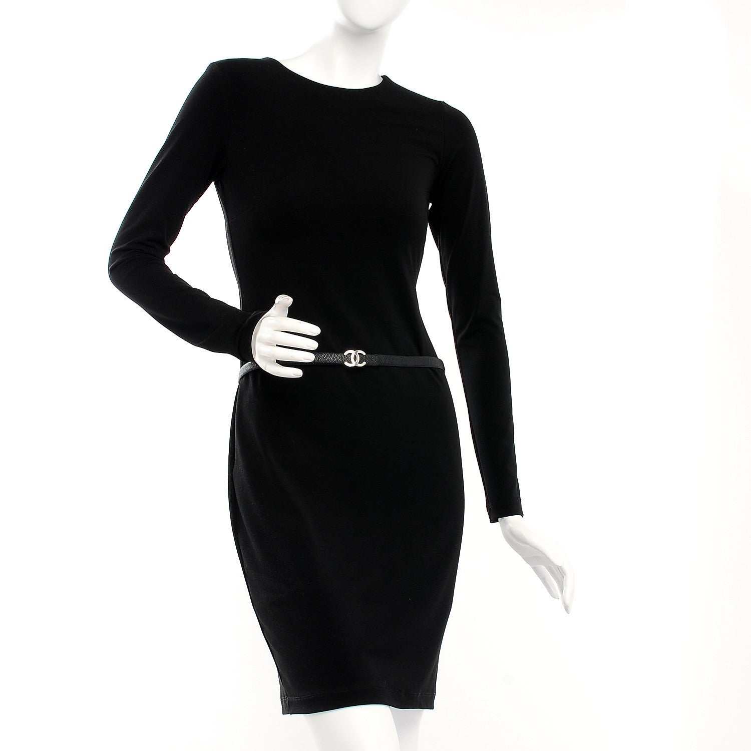 Chanel Caviar CC Logo Skinny Belt Black 80 32 2 of 5