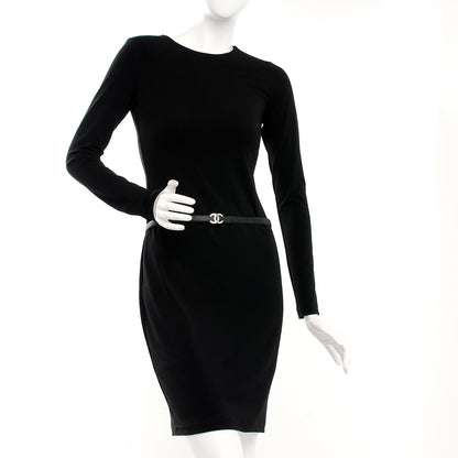 Chanel Caviar CC Logo Skinny Belt Black 80 32 2 of 5