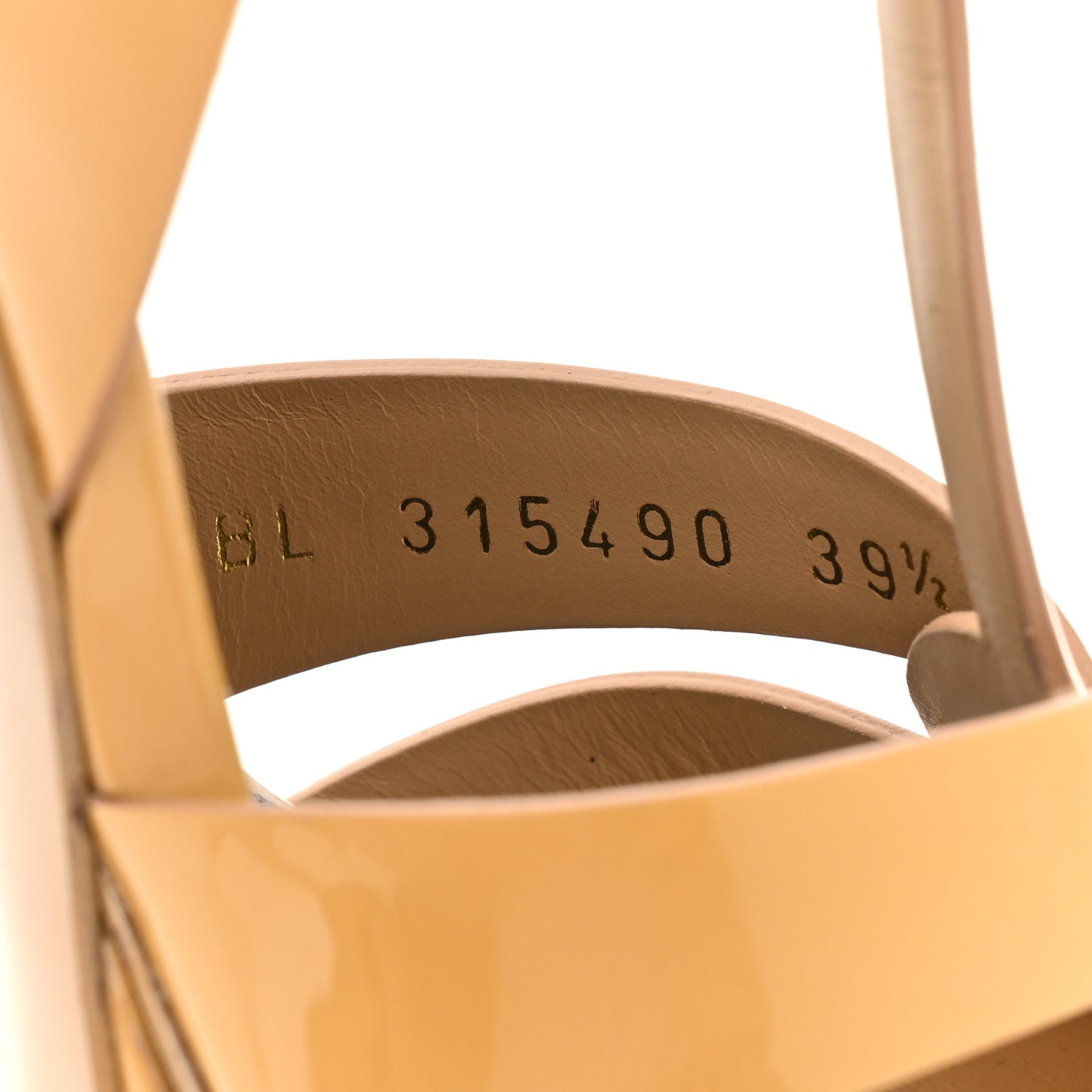 Patent Tribute 75 Platform Sandals 39.5 Nude Powder