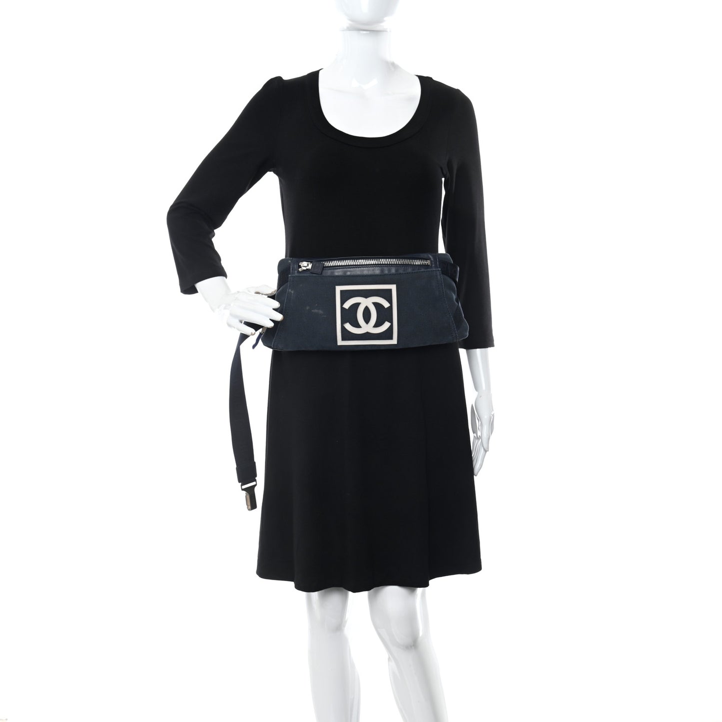 Canvas Sport Logo Waist Belt Bag Navy