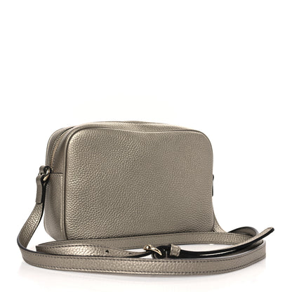 Gucci Metallic Pebbled Calfskin Small Soho Disco Bag Golden Beige 3 of 9