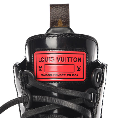 Louis Vuitton Suede Calfskin Monogram Checkpoint Platform Desert Boots 38 Black 6 of 8