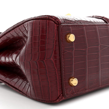 Celine Crocodile Small 16 Top Handle Bag Light Burgundy 9 of 12