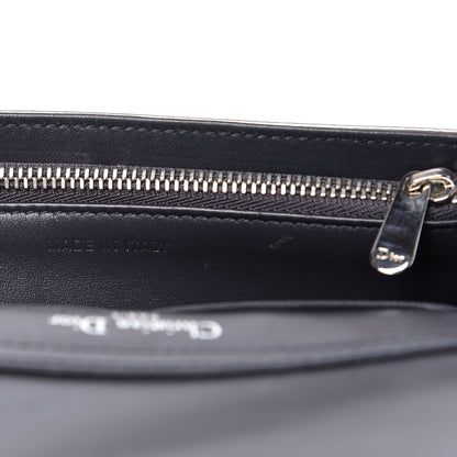Christian Dior Metallic Patent Micro-Cannage Diorama Wallet on Chain Pouch Silver 9 of 11