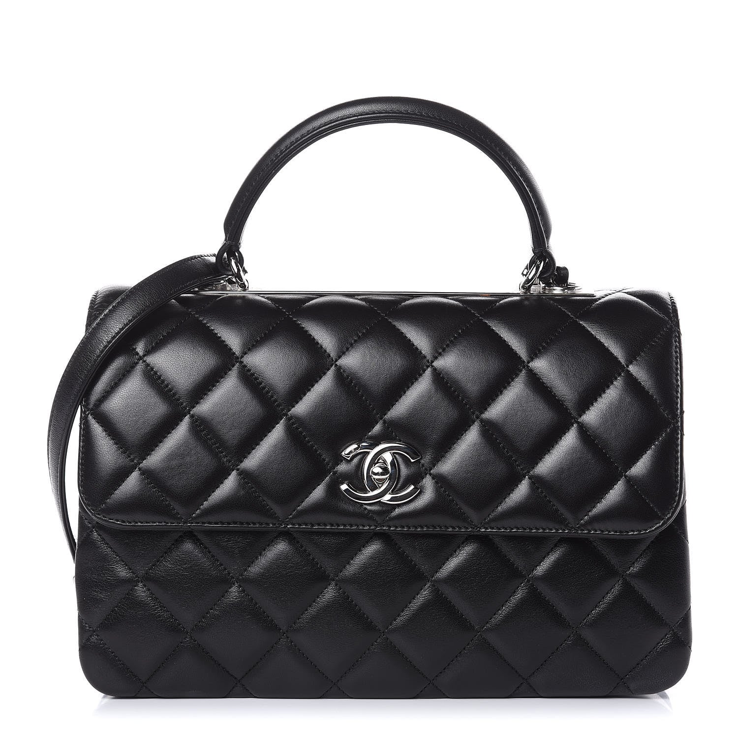 Chanel Lambskin Quilted Medium Trendy CC Flap Dual Handle Bag Black 1 of 13
