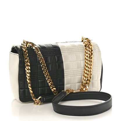 Burberry Lambskin Quilted Small Lola Bag White Black 2 of 11