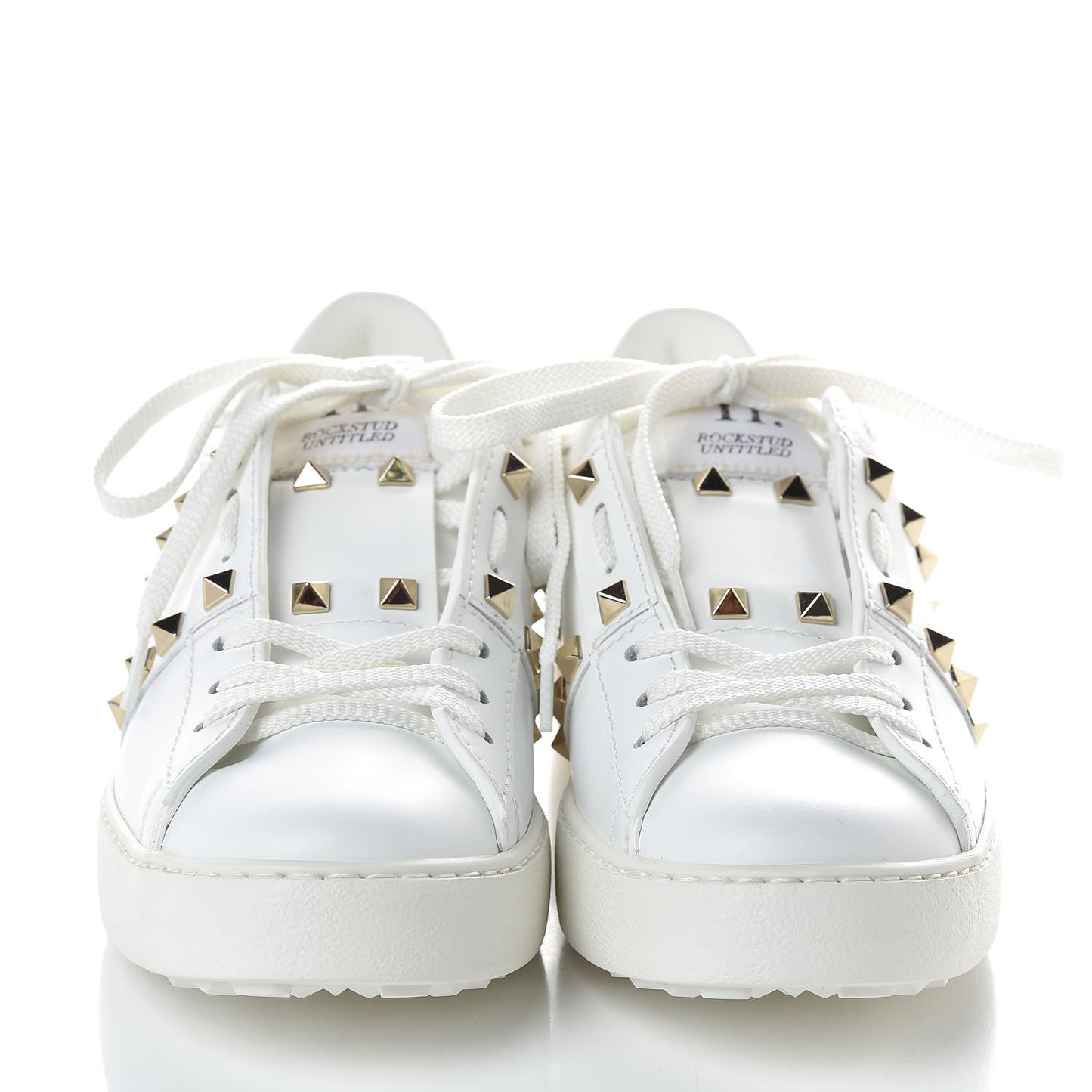 Calfskin Rockstud Untitled Open Sneakers 37.5 White