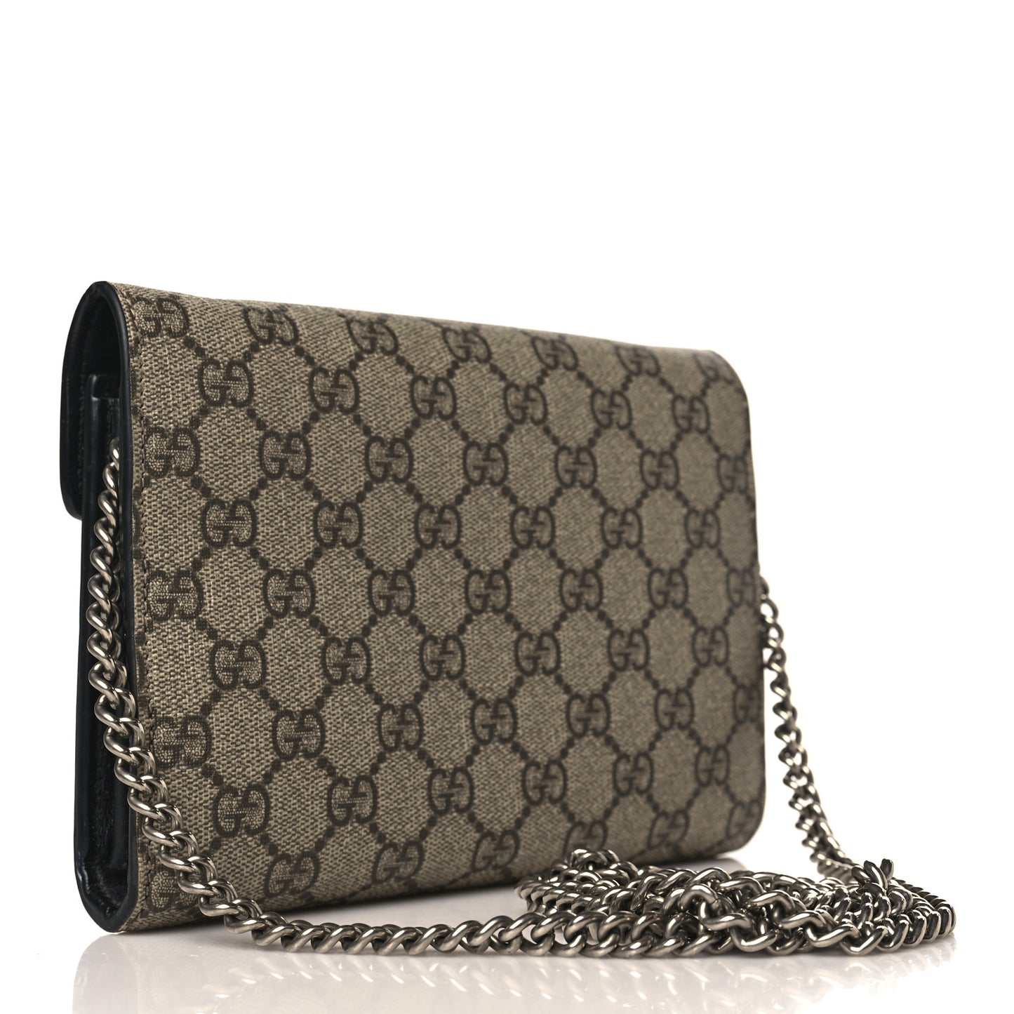 GG Supreme Monogram Mini Dionysus Chain Wallet Beige Black