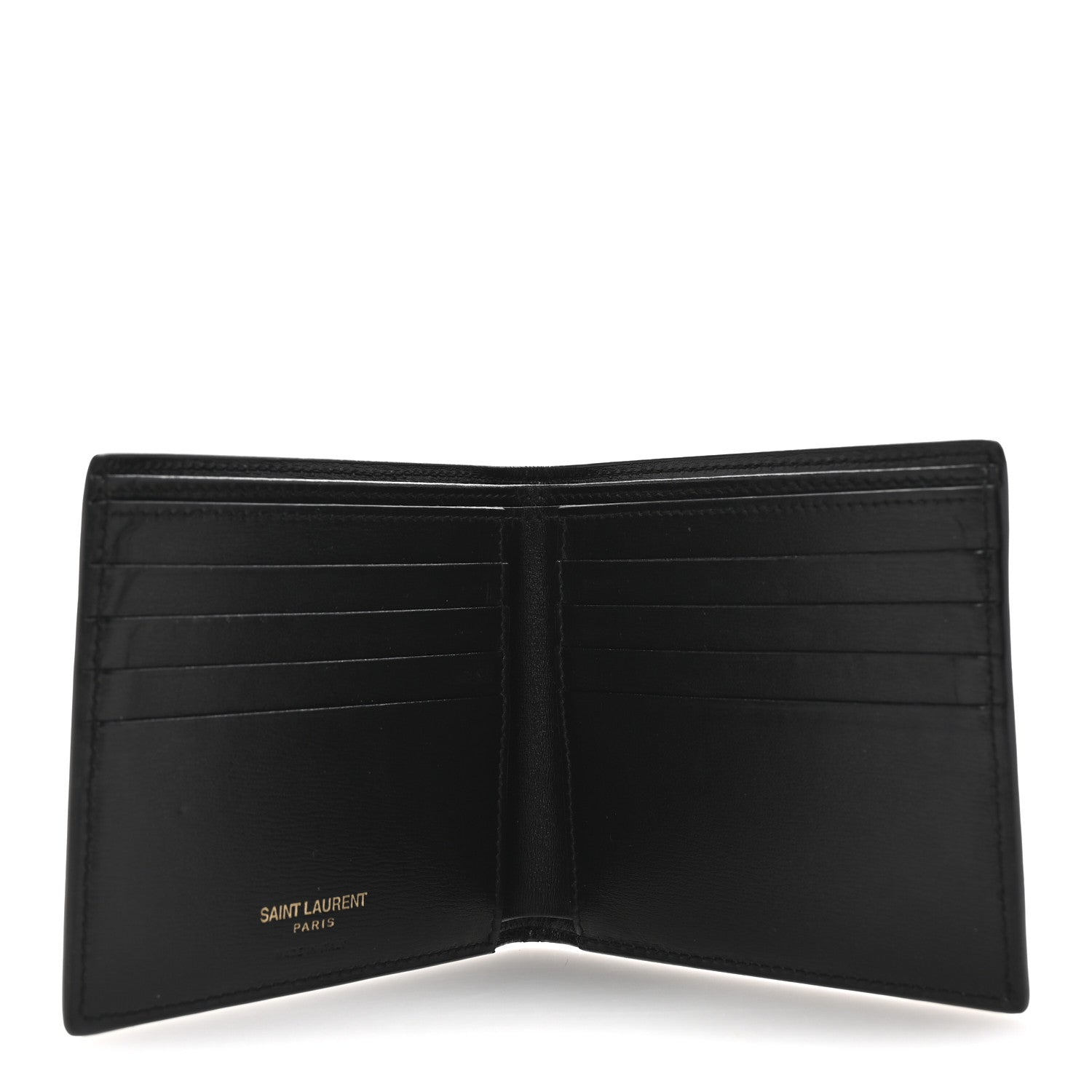 Saint Laurent Shiny Calfskin Tiny Bi-Wallet Black 5 of 8