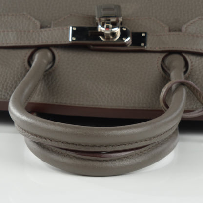 Hermes Taurillon Clemence Birkin 35 Etain 10 of 21