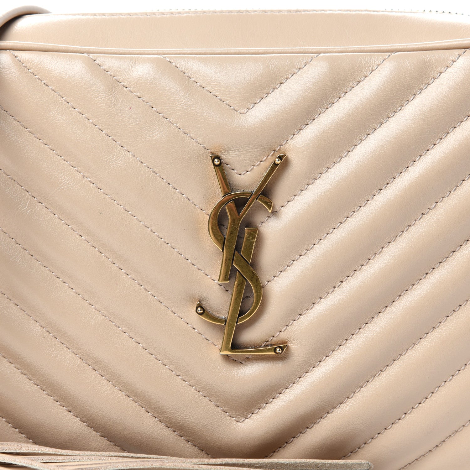 Saint Laurent Calfskin Matelasse Lou Camera Bag Dark Latte 10 of 10