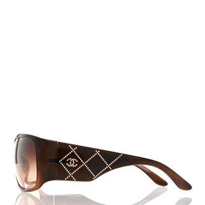 Chanel Acetate Crystal CC Sunglasses 5080-B Brown 3 of 9