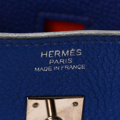Hermes Togo Verso Birkin 25 Bleu Royal Capucine 6 of 11