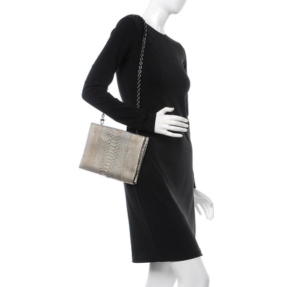 Tom Ford Python Chain Clutch Silver 2 of 7