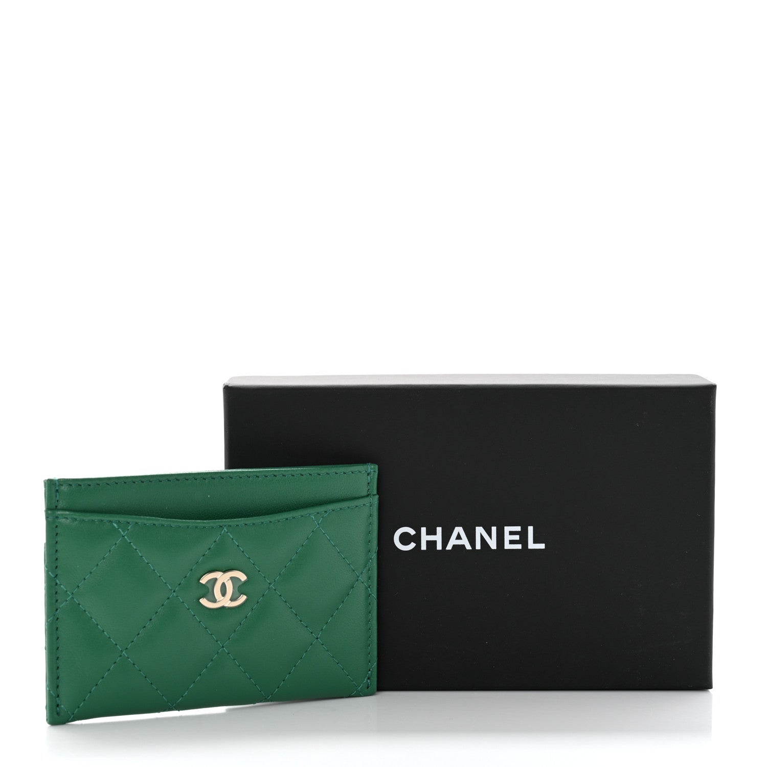 Chanel Lambskin Quilted Card Holder Green 9 of 9