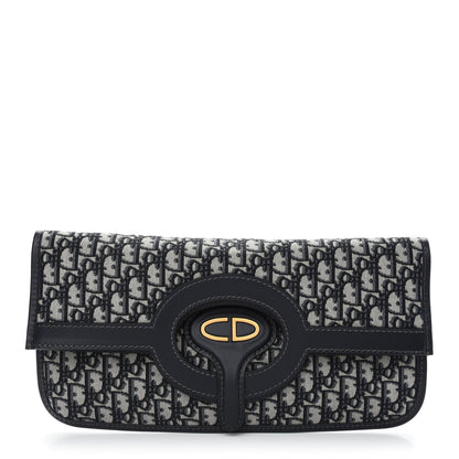 Christian Dior Oblique Fold Over Clutch Blue 1 of 8