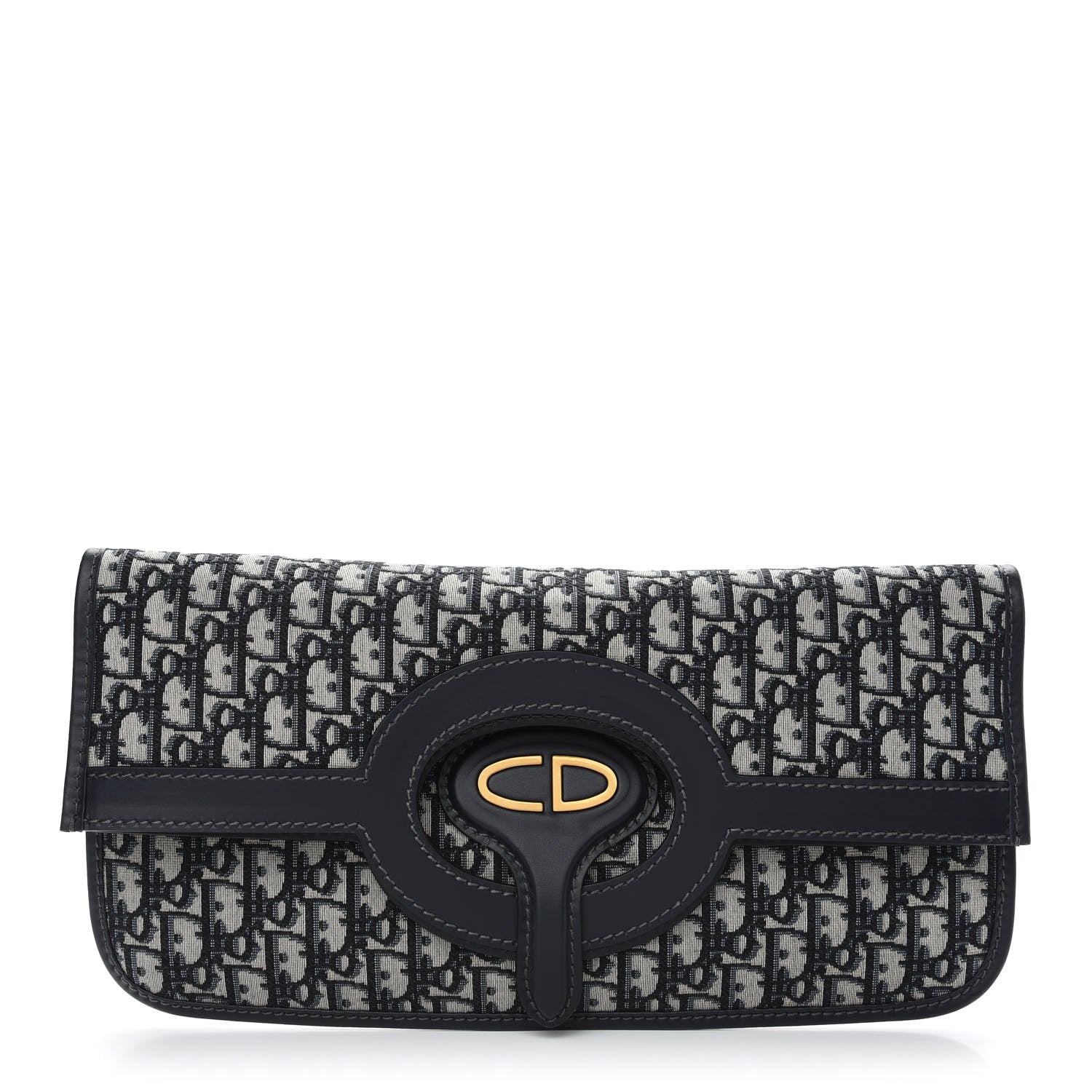 Christian Dior Oblique Fold Over Clutch Blue 1 of 8