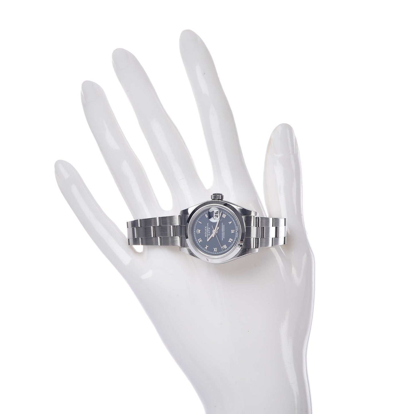 Stainless Steel 26mm Oyster Perpetual Date Watch Blue Roman 69160