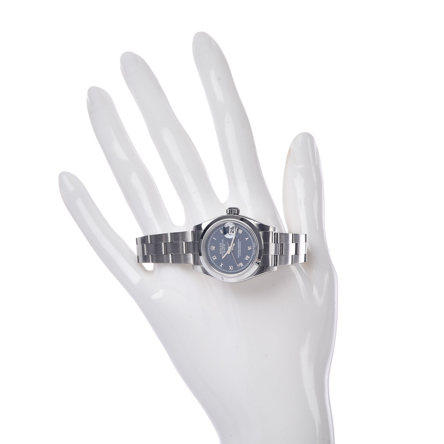 Rolex Stainless Steel 26mm Oyster Perpetual Date Watch Blue Roman 69160 2 of 6