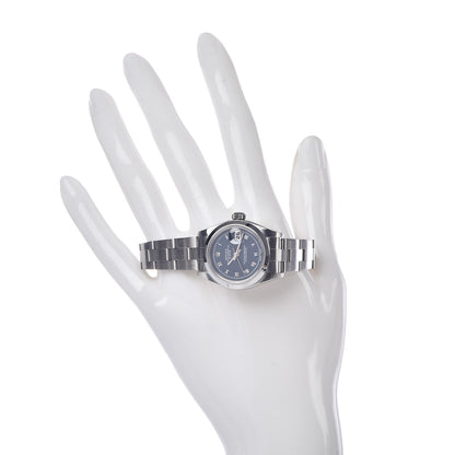 Rolex Stainless Steel 26mm Oyster Perpetual Date Watch Blue Roman 69160 2 of 6