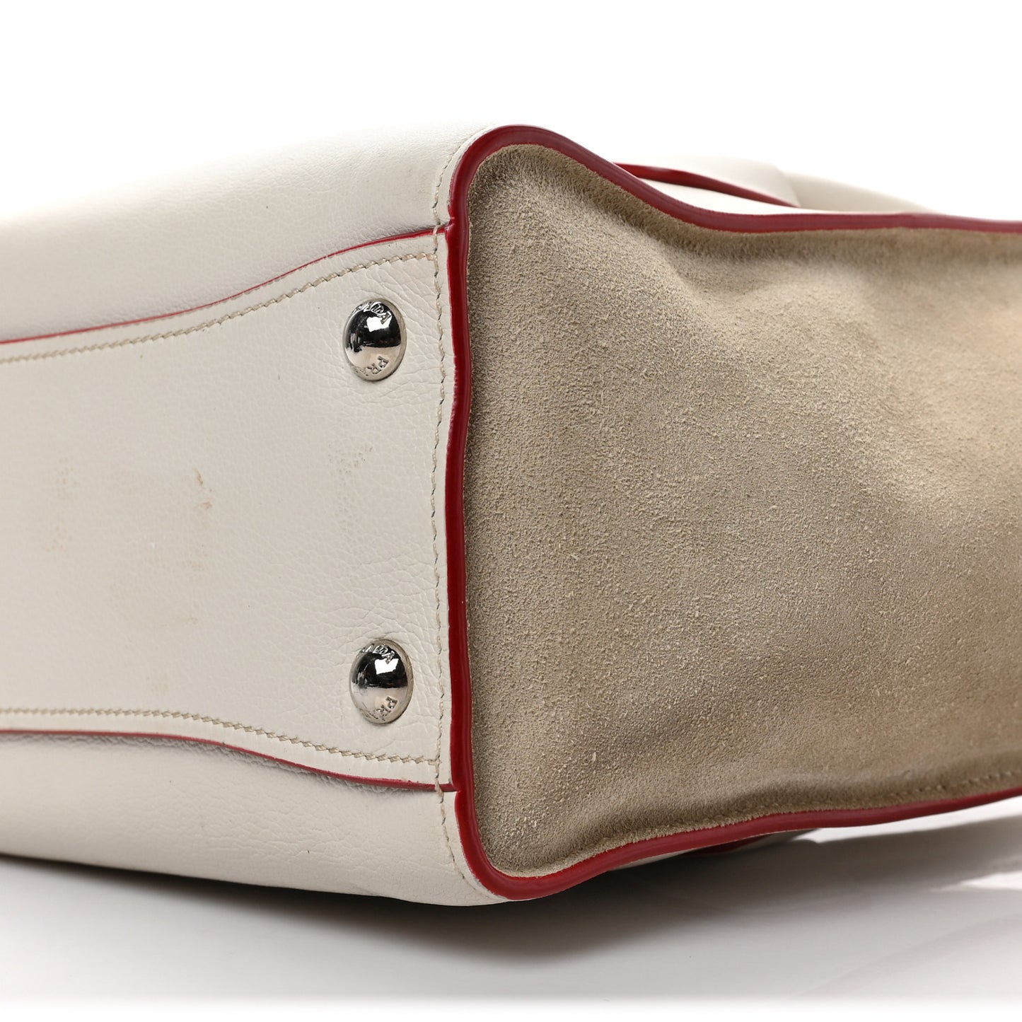 Glace Calf Suede Mini Twin Pocket Tote Talco Rosso