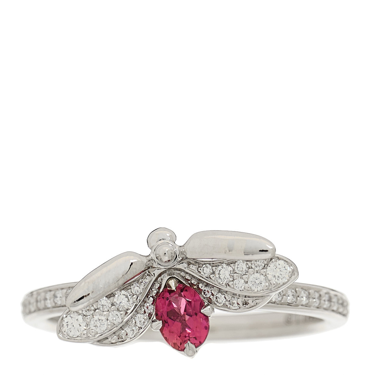 Tiffany Platinum Diamond Rubellite Paper Flowers Firefly Ring 52 6 1 of 6