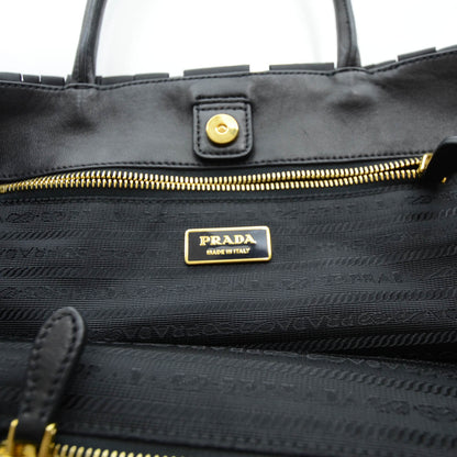 Prada Satin Woven Tote Black 9 of 11