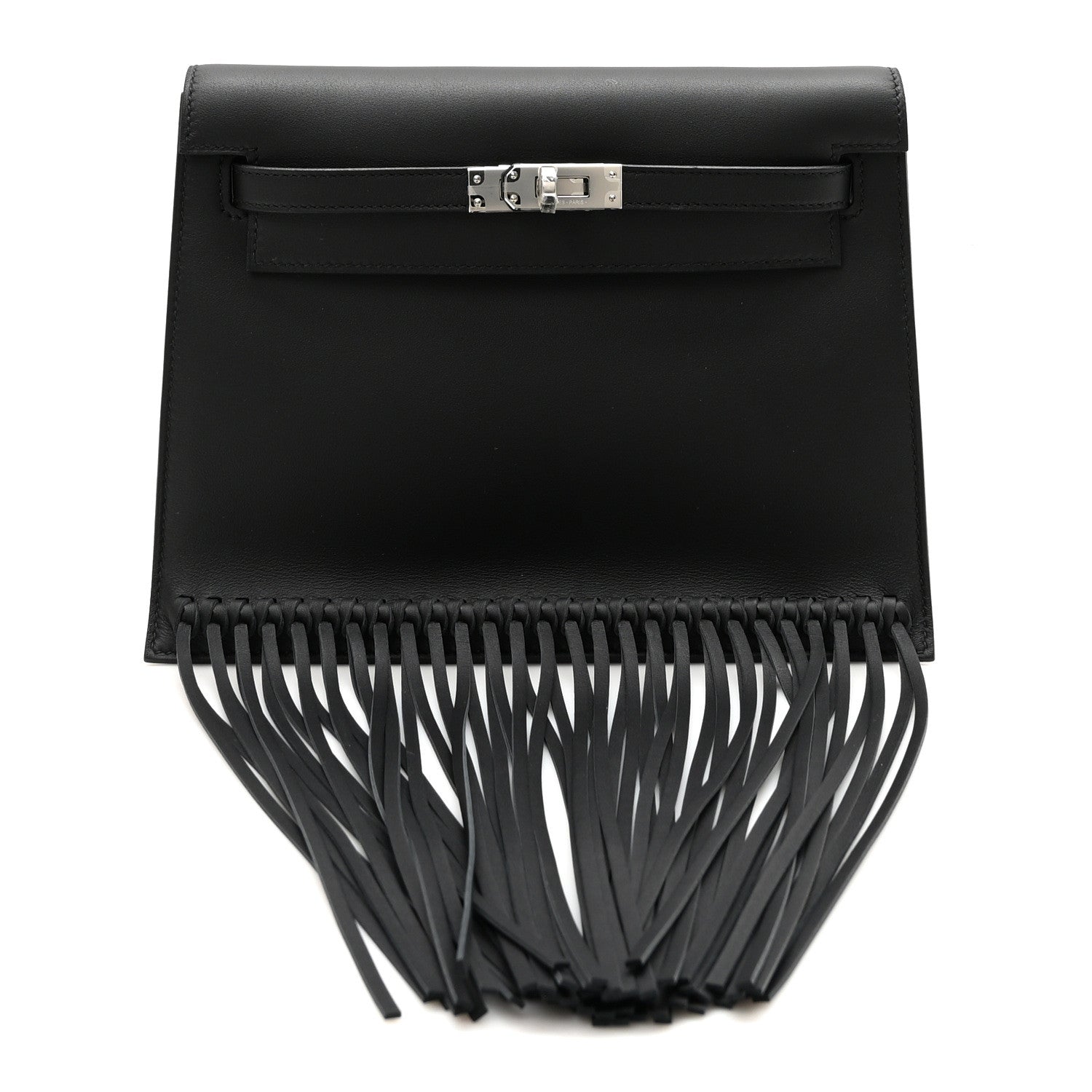 Hermes Swift Kelly Danse Anate Fringed Belt Bag Black 1 of 10