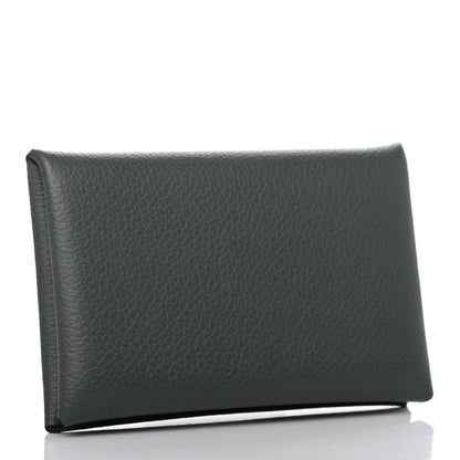 Hermes Evercolor Calvi Verso Card Case Bleu Orage Etain 3 of 7