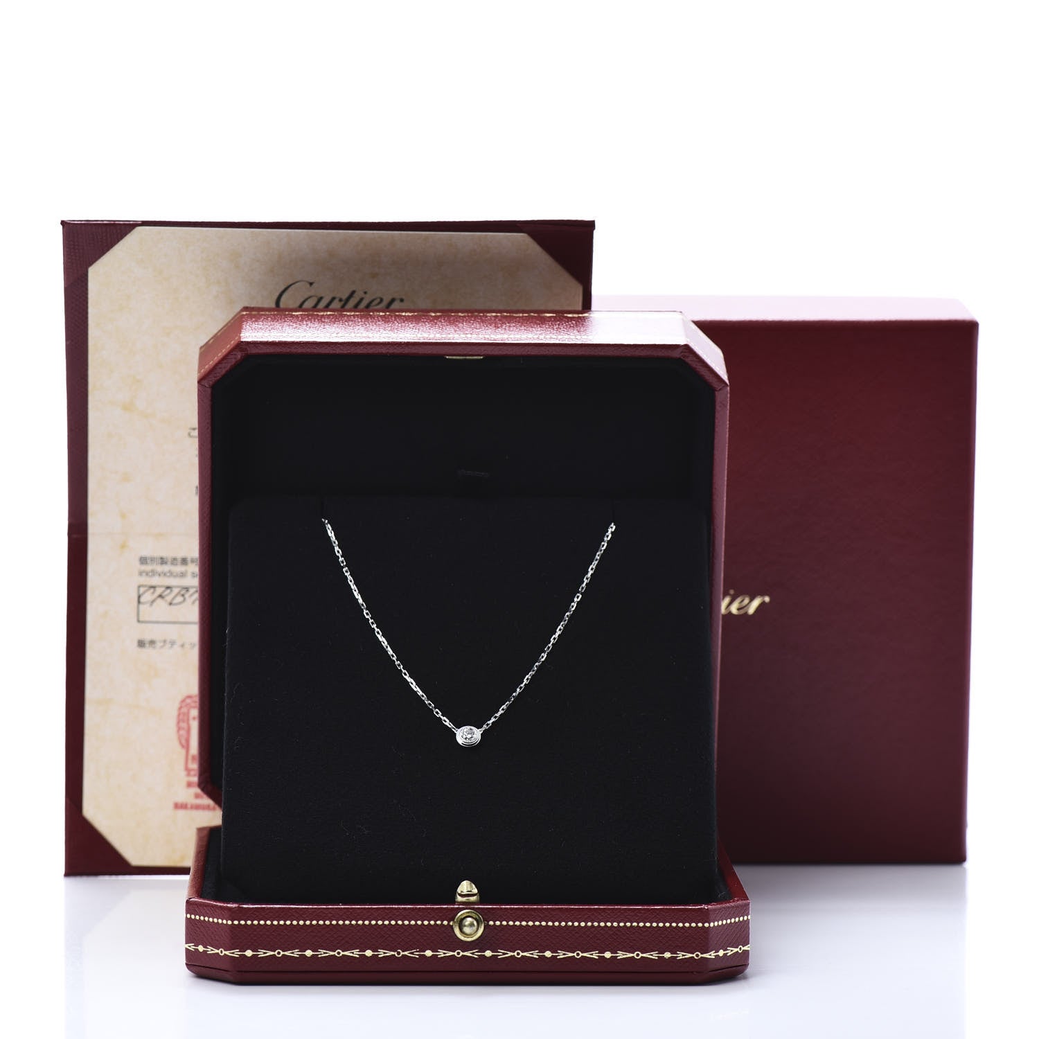 Cartier 18K White Gold Diamond LM D'Amour Pendant Necklace 5 of 5