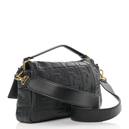 Fendi Nappa FF 1974 Embossed Large Baguette Black 4 of 33
