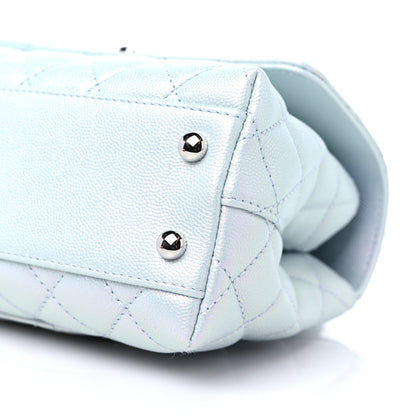 Chanel Iridescent Caviar Quilted Mini Coco Handle Flap Light Blue 9 of 9