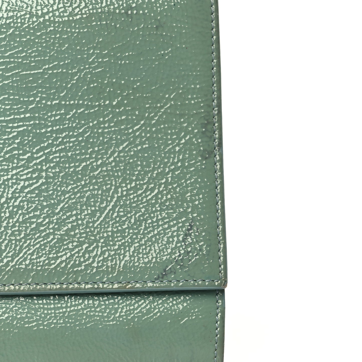 Textured Patent Monogram Large Belle De Jour Clutch Turquoise