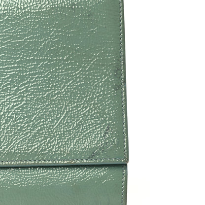Saint Laurent Textured Patent Monogram Large Belle De Jour Clutch Turquoise 10 of 15