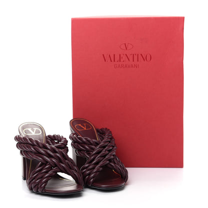 Valentino Garavani Nappa Crisscross Rope Slide Sandals 36 Rubin 10 of 10