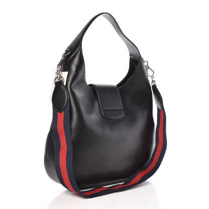 Gucci Calfskin Web Garden Collection Embroidered Medium Dionysus Hobo Black 3 of 11