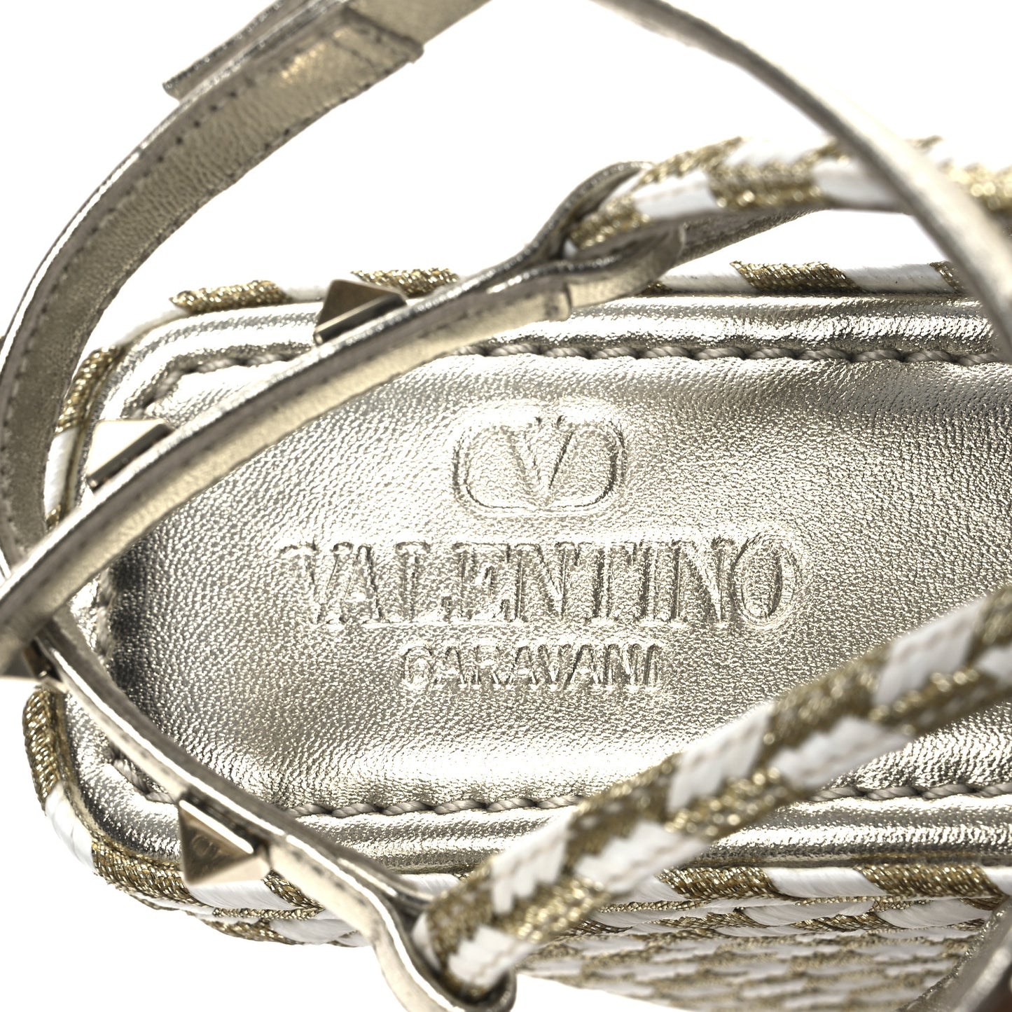 Metallic Laminated Nappa Espadrille 25/90mm Slide 40 White Platino