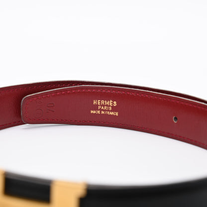 Hermes Box Chamonix Mini Constance 24mm H Belt 70 Black Rouge Vif 3 of 5